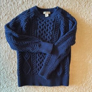 Crewcuts Blue Cable Knit Crewneck Sweater